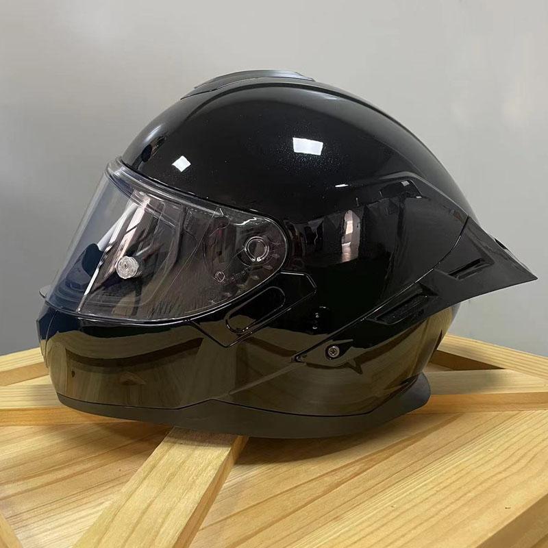 Casco integral de motocicleta de seguridad ABS personalizado con cola grande